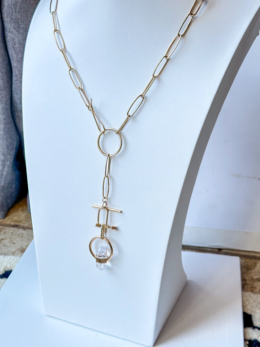 Clear Quartz Gold Filled Pendant